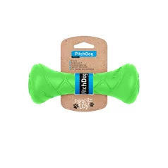   PitchDog Safe And Durable Barbell-Shaped Dog Toy | Játék (súlyzó,lime) kutyák részére - 7x19 cm