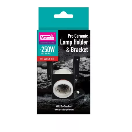Arcadia | Ceramic Lamp Holder Bracket | Kerámia lámpatartó és konzol terráriumi hüllők számára – E27 foglalat