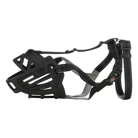 Trixie | Muzzle Flex | Ergonomikus gumikosaras szájkosár kutyáknak – fekete (S), 19 cm