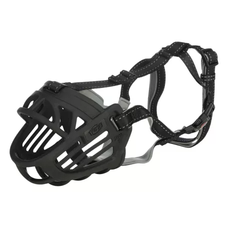 Trixie | Muzzle Flex | Ergonomikus gumikosaras szájkosár kutyáknak – fekete (M–L), 27 cm