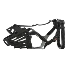   Trixie | Muzzle Flex | Ergonomikus gumikosaras szájkosár kutyáknak – fekete (L), 31 cm