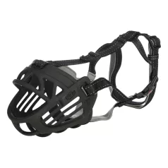   Trixie | Muzzle Flex | Ergonomikus gumikosaras szájkosár kutyáknak – fekete (XL–XXL), 39 cm
