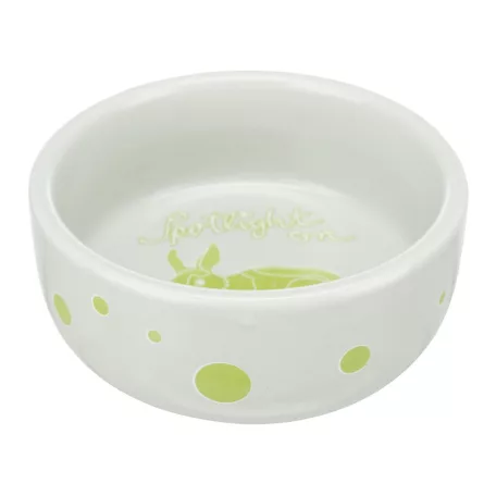 Trixie Ceramic Bowl | Pöttyös kerámia tál nyulak részére – 250 ml / Ø 11 cm