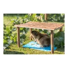 Trixie Natural Living | Természetes fa asztalka és rágójáték nyulaknak – 2 db / 9 × 2 cm