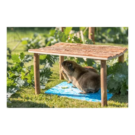 Trixie Natural Living | Természetes fa asztalka és rágójáték nyulaknak – 2 db / 9 × 2 cm