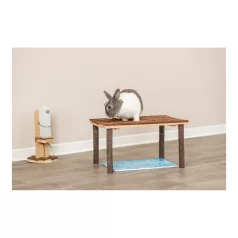   Trixie Natural Living | Természetes fa asztalka és rágójáték nyulaknak – 2 db / 9 × 2 cm