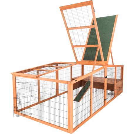 Trixie XXL Outdoor Run | Óriás kültéri fém kifutó védőfedéllel nyulak számára – 233 × 79 × 116 cm