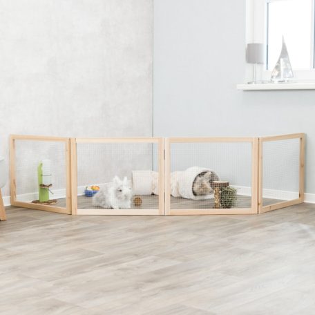 Trixie Indoor Run | Beltéri fa-fém kifutó törpenyulak és tengerimalacok részére – 4 elem, 60 × 50 cm