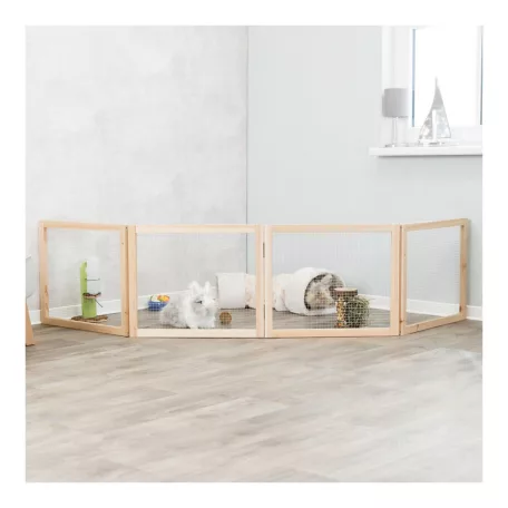 Trixie Indoor Run | Beltéri fa-fém kifutó törpenyulak és tengerimalacok részére – 4 elem, 60 × 50 cm