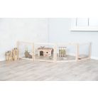 Trixie Indoor Run | Beltéri fa-fém kifutó törpenyulak és tengerimalacok részére – 4 elem, 60 × 50 cm