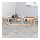 Trixie Indoor Run | Beltéri fa-fém kifutó törpenyulak és tengerimalacok részére – 4 elem, 60 × 50 cm