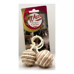   Fitactive 2 Balls on a Rope | Kötélre fűzött dupla labdás játék macskák részére – Ø 4,5 cm