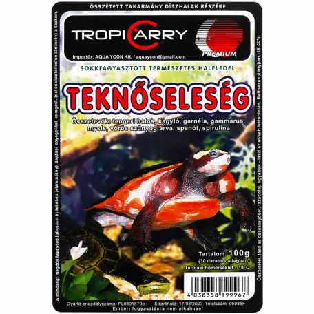 TropiCarry Teknőseleség | Fagyasztott prémium eledel vízi teknősöknek – 100 g / 30 adag
