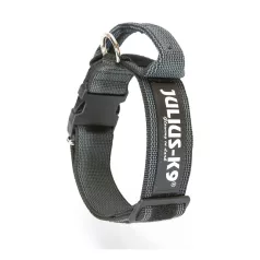   Julius-K9 | Color&Gray | Fogós, cserélhető feliratos nyakörv – fekete 40 mm