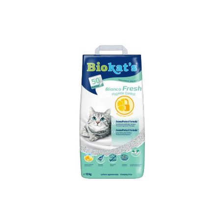 Gimpet Biokats Bianco Fresh | Csomósodó macskaalom friss illattal - 10 Kg