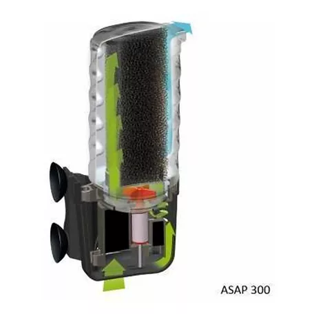 Aquael | ASAP Filter 300 | alacsony vízszinthez tervezett teknősakvárium-szűrő – 4,2 W, 100 l, 700 l