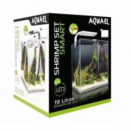 Aquael Shrimp Set Smart Day&Nnight 19 white | Nano akvárium (fehér) garnélarákoknak és kisebb halaknak - 25x25x30 cm