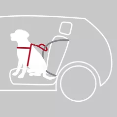   Trixie Car Harness Comfort | Biztonsági hám autóba -fekete | (S-M) kutyák részére - 40-55  cm/17 mm
