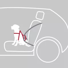   Trixie Car Harness Comfort | Biztonsági hám autóba - fekete | (L) kutyák részére - 65-88 cm / 23 mm