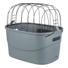   Trixie | Front Bicycle Basket | biztonságos kerékpáros hordozó kutyáknak – szürke, 42 × 39 × 30 cm, max. 5 kg