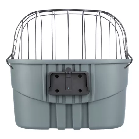 Trixie | Front Bicycle Basket | biztonságos kerékpáros hordozó kutyáknak – szürke, 42 × 39 × 30 cm, max. 5 kg
