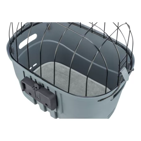 Trixie | Front Bicycle Basket | biztonságos kerékpáros hordozó kutyáknak – szürke, 42 × 39 × 30 cm, max. 5 kg