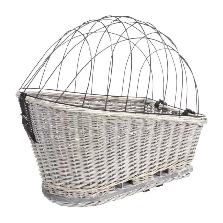 Trixie | Bicycle Basket for Bike Racks | biztonságos kerékpáros hordozó kisállatoknak – szürke, 35 × 49 × 55 cm, max. 8 kg