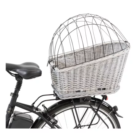 Trixie | Bicycle Basket for Bike Racks | biztonságos kerékpáros hordozó kisállatoknak – szürke, 35 × 49 × 55 cm, max. 8 kg
