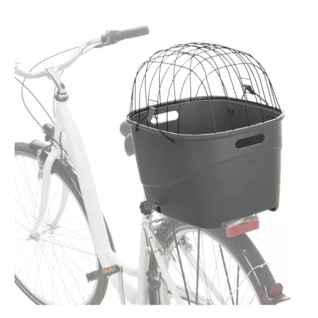 Trixie | Basket for Bicycle Carrier | biztonságos kerékpáros hordozó kisállatoknak – szürke, 36 × 47 × 46 cm, max. 6 kg