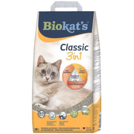 Gimpet Biokats Classic 3 in 1 | Csomósodó macskaalom - 10 L