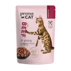   PrimaCat Classics alutasakos macskaeledel Marha szószban 85 g