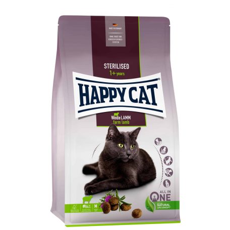 Happy Cat Sterilised Weide-Lamm | Bárány ízű száraz macskatáp - 1,0 Kg