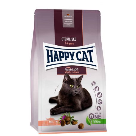 Happy Cat Sterilised Atlantik-Lachs | Lazac ízű száraz macskatáp - 10 Kg