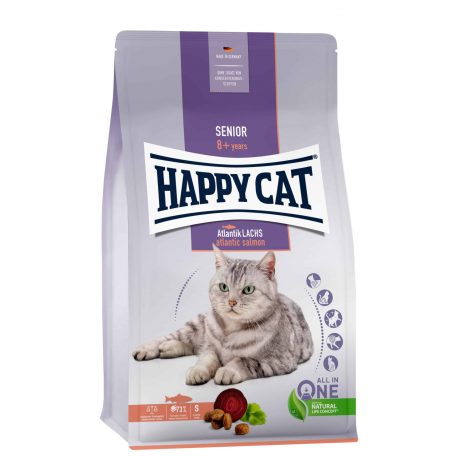 Happy Cat Senior Atlantik-Lachs | Lazac ízű száraz macskatáp - 4 Kg