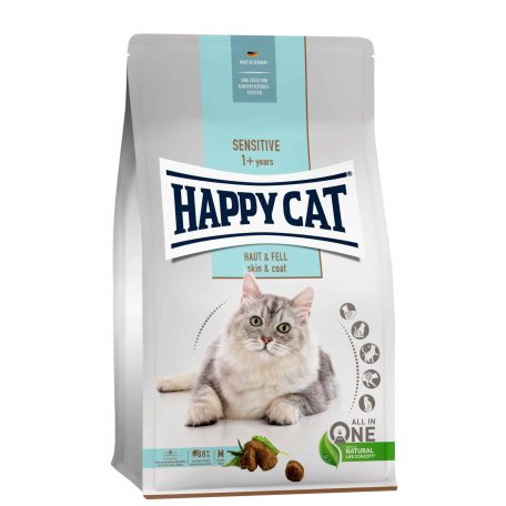 Happy Cat Sensitive Haut & Fell | Bőr és szőr | Csirke ízű száraz macskatáp - 4 Kg