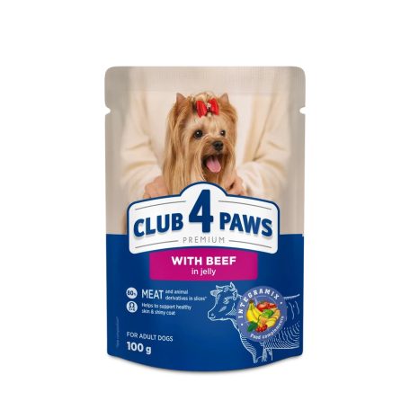 CLUB 4 PAWS Premium Marha Zselében Nedves Kutyaeledel 100 g