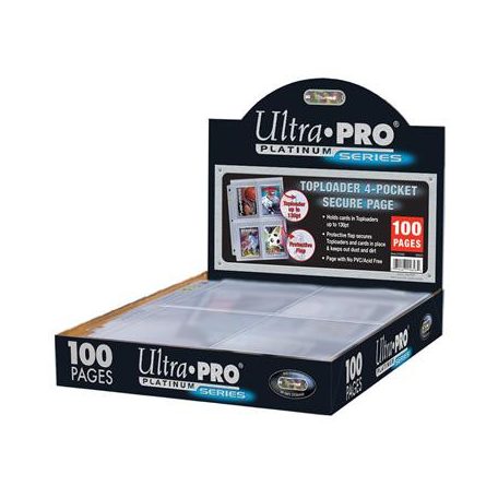 UP - 4-Pocket Secure Platinum Page for Toploaders Display (100 Pages) - albumlap