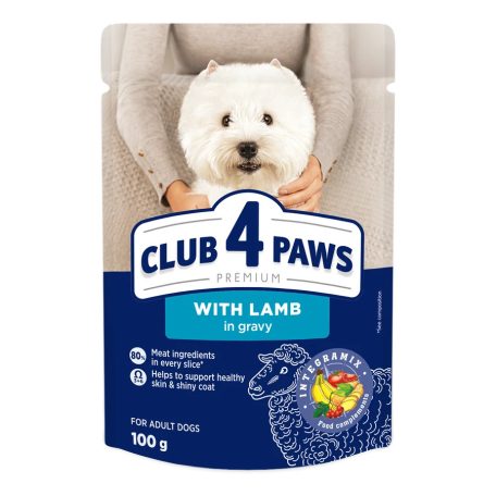 CLUB 4 PAWS Premium Bárány Szószban Nedves Kutyaeledel 100 g