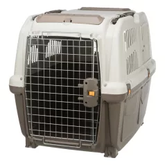   Trixie | Transport Box Skudo | biztonságos, jól szellőző szállítóbox kutyáknak – tópszín/homok, (M), 59 × 65 × 79 cm, max. 35 kg