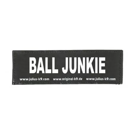 Julius-K9 | Hámfelirat | Cserélhető tépőzáras felirat – BALL JUNKIE (nagy)