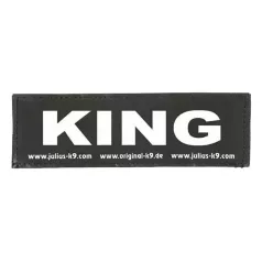   Julius-K9 | Hámfelirat | Cserélhető tépőzáras felirat – KING (nagy)