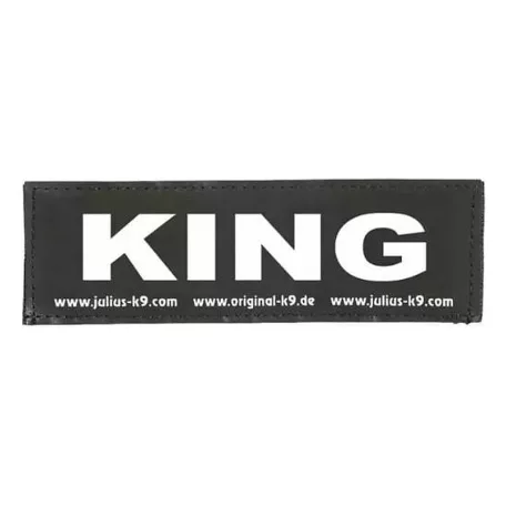 Julius-K9 | Hámfelirat | Cserélhető tépőzáras felirat – KING (nagy)
