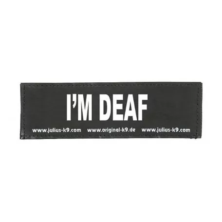Julius-K9 | Hámfelirat | Cserélhető tépőzáras felirat – I'M DEAF (kicsi)