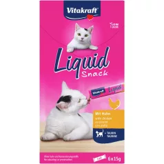   Vitakraft Cat Liquid Snack | Krémes jutalomfalat szósz csirkével és taurinnal macskáknak – 6 x 15 g (90 g)