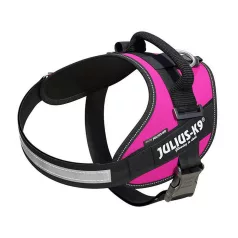   Julius-K9 | IDC Powerhám | Ergonomikus, fényvisszaverő kutyahám – sötét pink (3XL/4) 96–138 cm