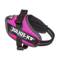   Julius-K9 | Powerharness | Ergonomikus, fényvisszaverő kutyahám – sötét pink (3XL/4) 96–138 cm