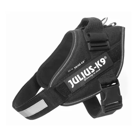 Julius-K9 | IDC Powerhám | Ergonomikus, fényvisszaverő kutyahám – fekete (M/0) 58–76 cm