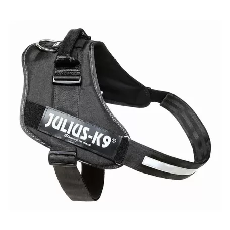 Julius-K9 | IDC Powerhám | Ergonomikus, fényvisszaverő kutyahám – fekete (2XL/3) 82–115 cm