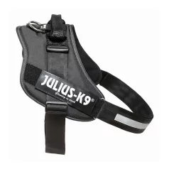   Julius-K9 | IDC Powerhám | Ergonomikus, fényvisszaverő kutyahám – fekete (3XL/4) 96–138 cm