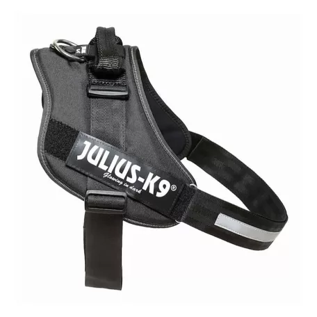 Julius-K9 | IDC Powerhám | Ergonomikus, fényvisszaverő kutyahám – fekete (3XL/4) 96–138 cm